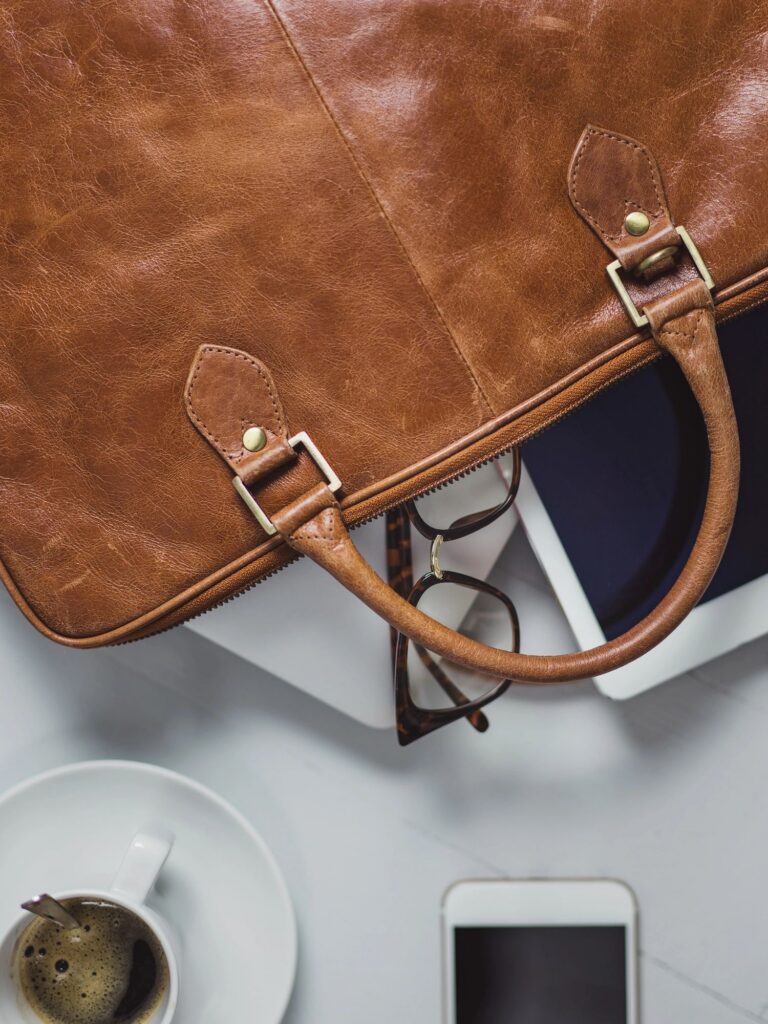 Overhead Business Angles still life of office desk